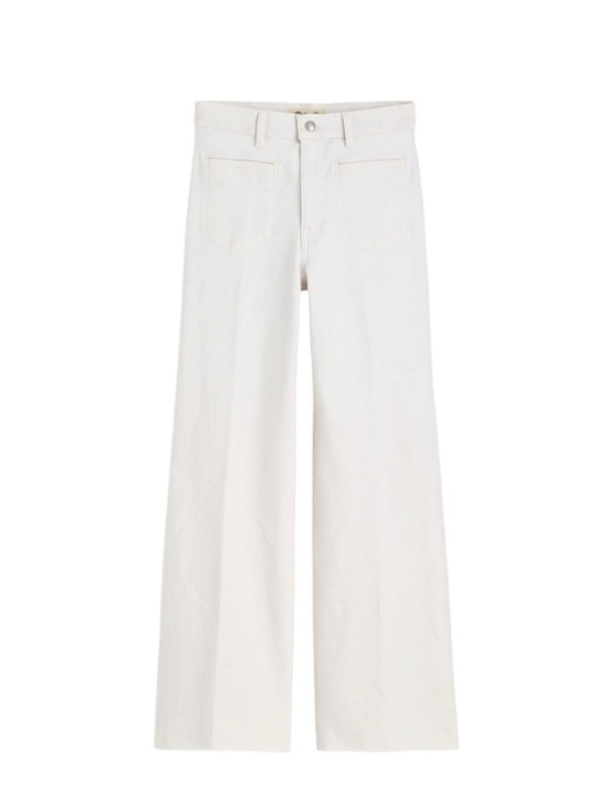 Madewell Denim - Madewell Flared Wide-Leg Crop Jeans in Vintage Ivory